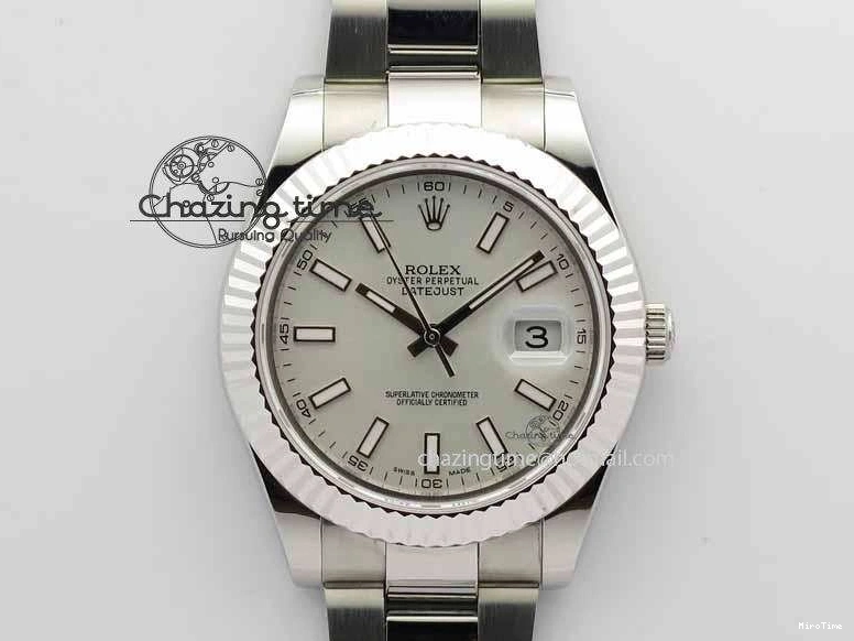 MiroTime 0131 DateJust II 41mm SS BP Maker Best Edition White Dial On SS Bracelet SA Snug 3733